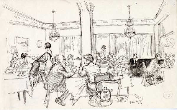 1965 W6 redaktören Bo Grandien på restaurangen