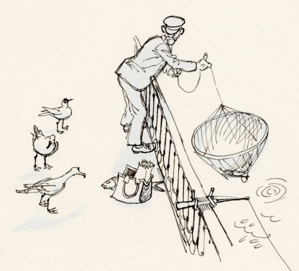 1966 Strömmens fiskare  med hungriga måsar i sällskapet